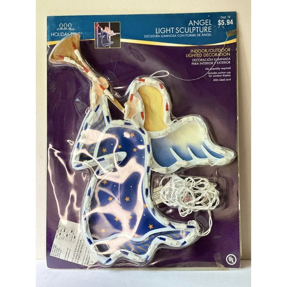 Holiday Time Angel Light Sculpture Indoor Outdoor Christmas Window Decoration